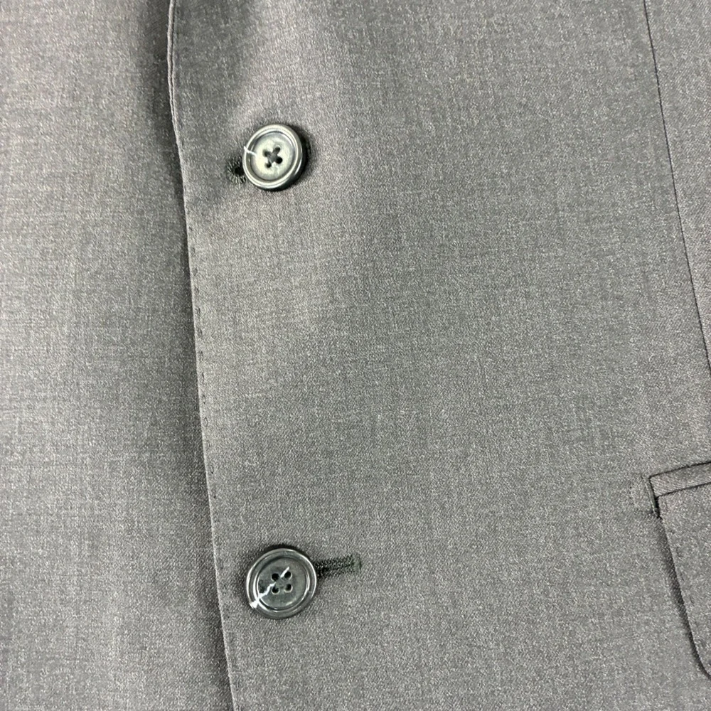 Baroni Couture 42R Charcoal Gray 100% Wool Super 150s Men's‎ Blazer Suit Jacket